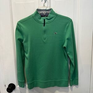 Boys Green Vineyard Vines Quarter Zip. Size L (16-18)
